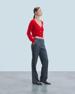 FROM FUTURE Pull Cardigan en Cachemire Brossé Boutons Bijoux HotRed Store