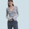 FROM FUTURE Pull Cardigan Seconde Peau GrisChinéFoncé Store