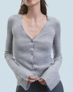 FROM FUTURE Pull Cardigan Seconde Peau GrisChinéFoncé Store
