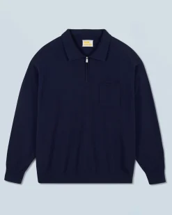 FROM FUTURE Pull Col Camionneur Navy Hot