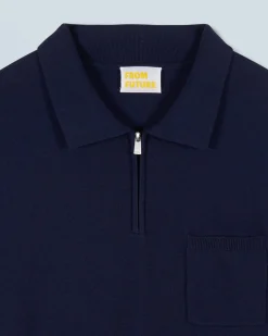 FROM FUTURE Pull Col Camionneur Navy Hot