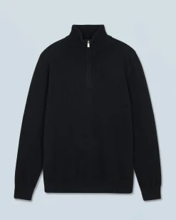 FROM FUTURE Pull Col Camionneur Basique Noir Cheap