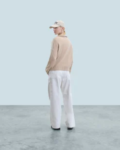 FROM FUTURE Pull Col Camionneur Torsades Beige Discount