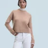 FROM FUTURE Pull Col Montant Camel Shop