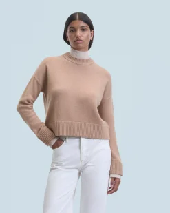 FROM FUTURE Pull Col Montant Camel Shop