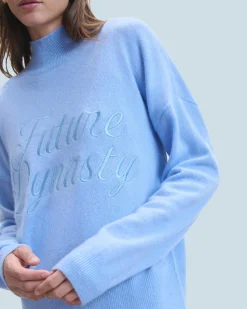 FROM FUTURE Pull Col Montant FairyBlue Fashion