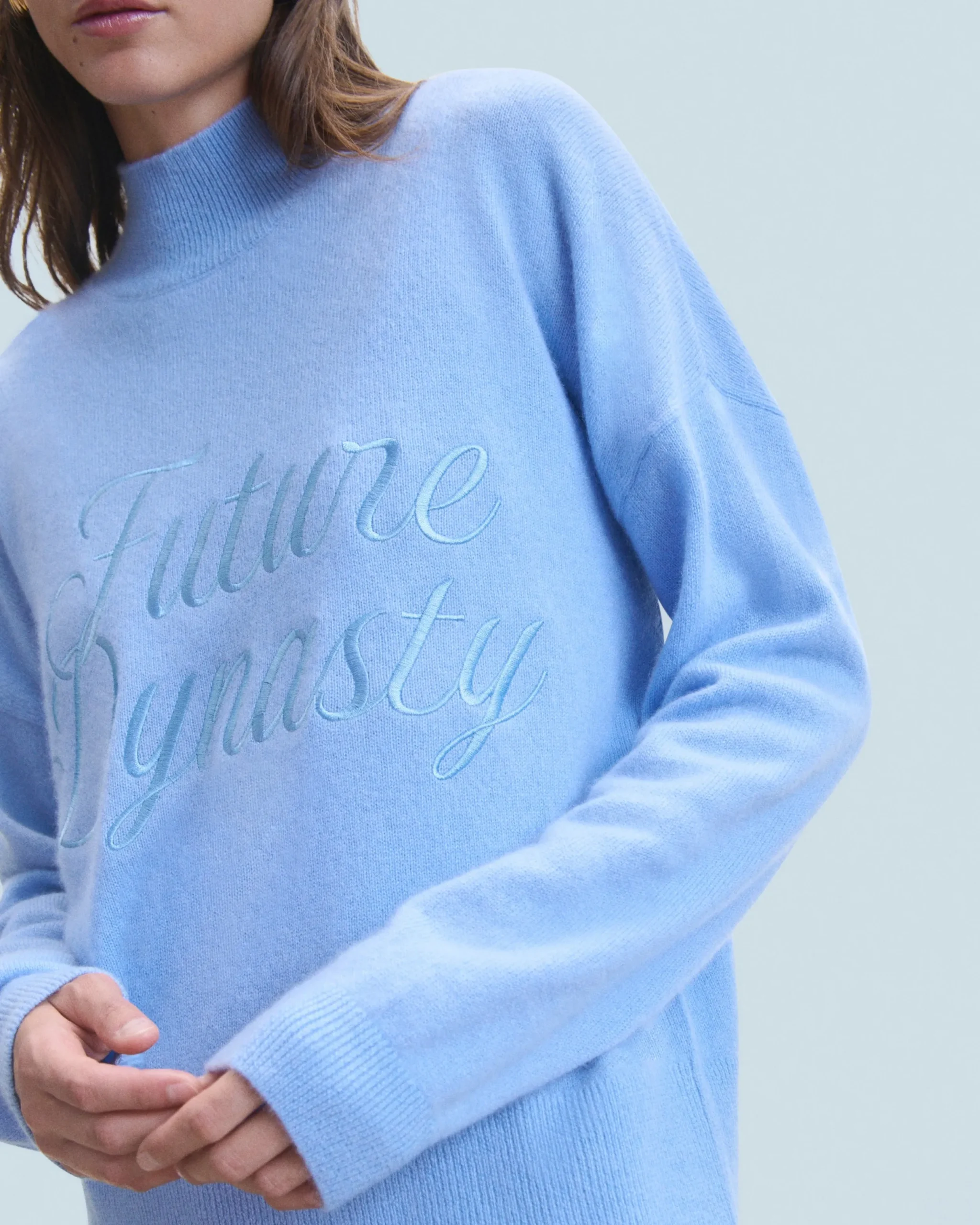 FROM FUTURE Pull Col Montant FairyBlue Fashion