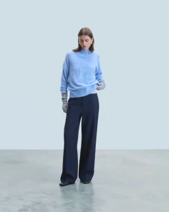 FROM FUTURE Pull Col Montant FairyBlue Fashion