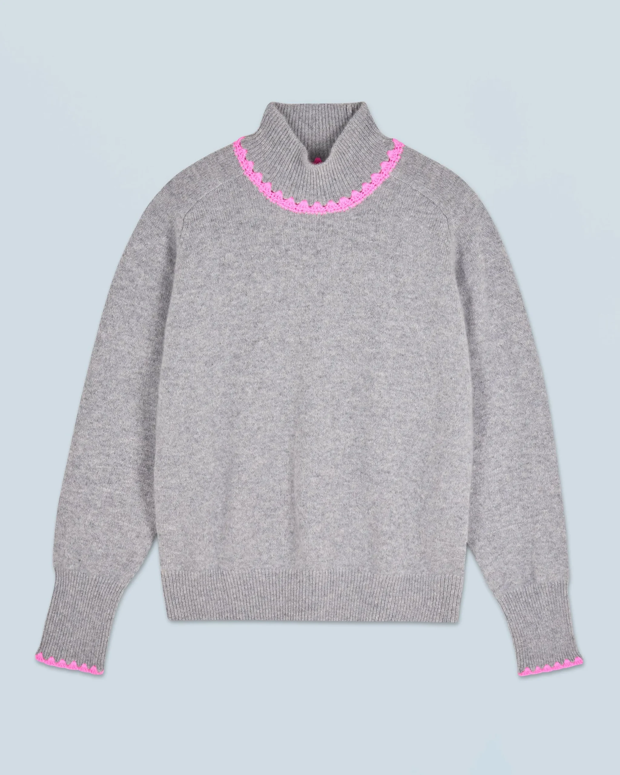 FROM FUTURE Pull Col Montant GrisChinéFoncé Cheap