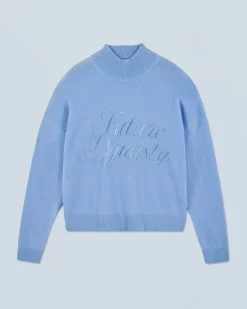 FROM FUTURE Pull Col Montant FairyBlue Fashion