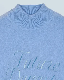 FROM FUTURE Pull Col Montant FairyBlue Fashion