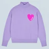 FROM FUTURE Pull Col Montant Coeur Léger MagicLilac New