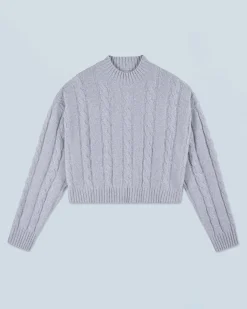 FROM FUTURE Pull Col Montant Court à Torsades GreyStoneMouliné Online
