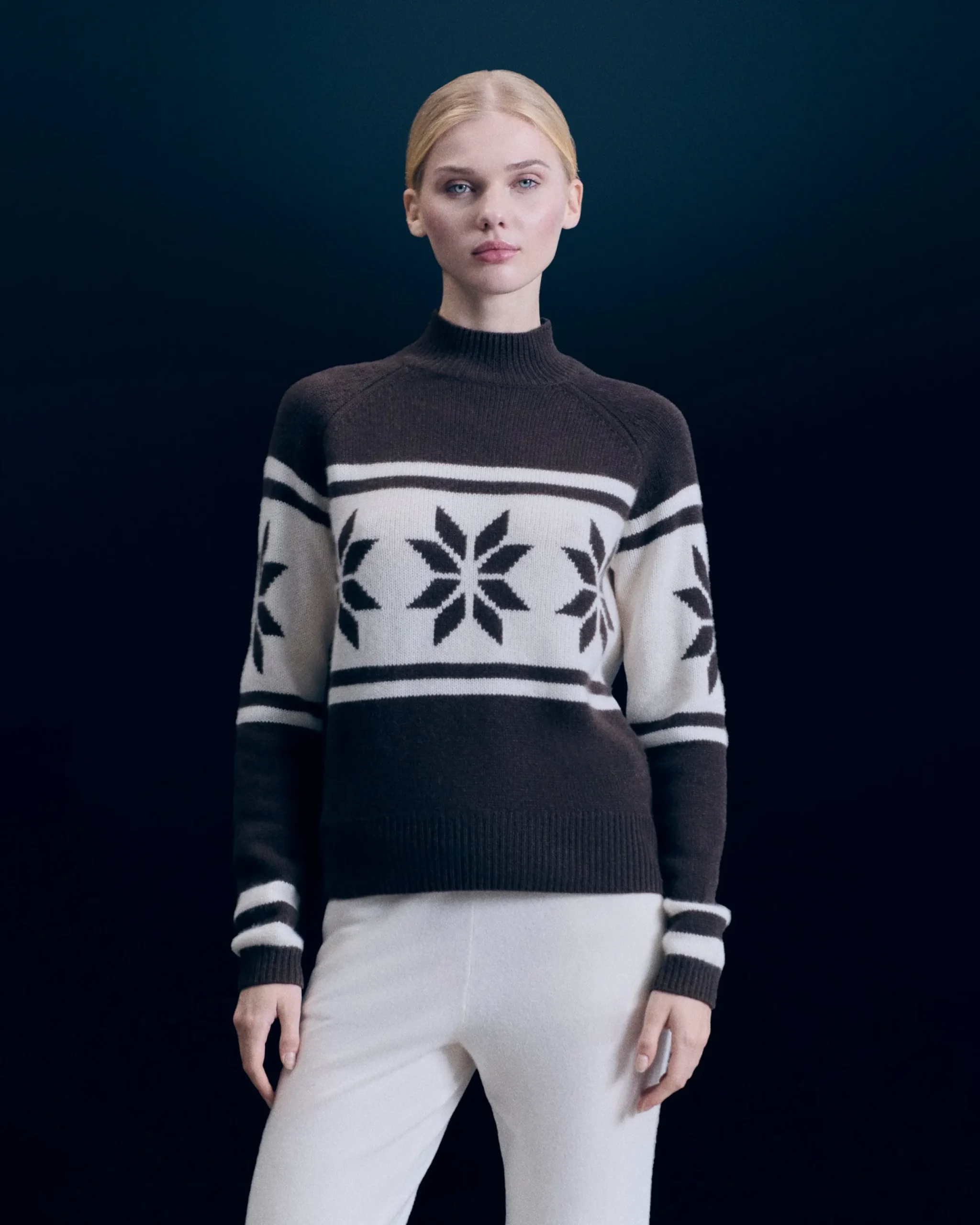 FROM FUTURE Pull Col Montant Flocons Chocolat Online