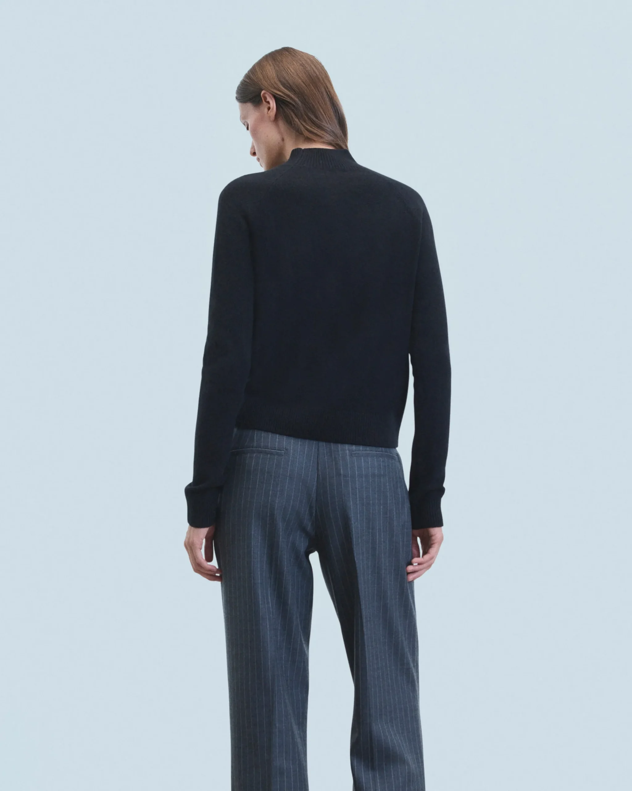 FROM FUTURE Pull Col Montant Léger Noir Cheap