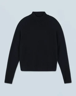FROM FUTURE Pull Col Montant Léger Noir Cheap