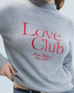 FROM FUTURE Pull Col Montant Love Club GrisChinéFoncé Flash Sale