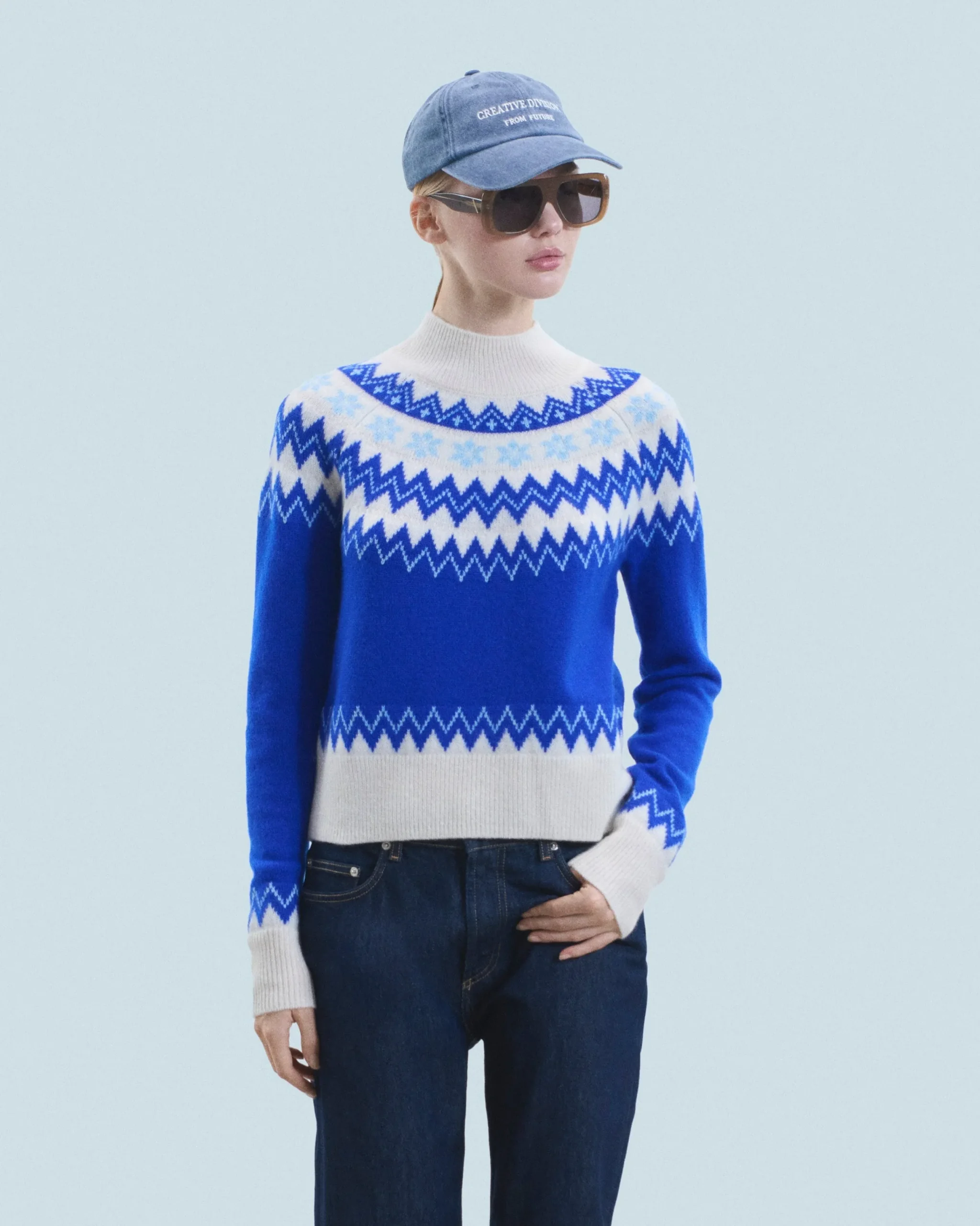 FROM FUTURE Pull Col Montant Norvégien PopBlue Store