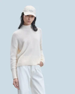 FROM FUTURE Pull Col Montant Oversize Ecru Best Sale