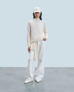 FROM FUTURE Pull Col Montant Oversize Ecru Best Sale