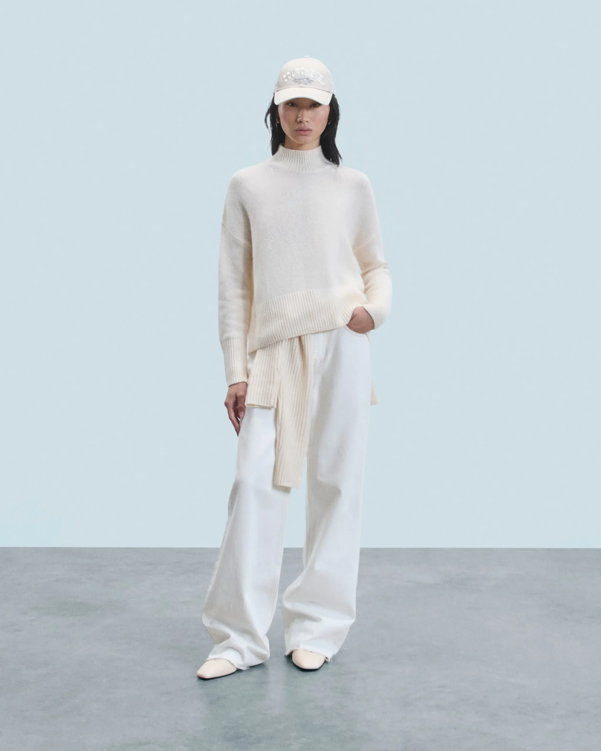 FROM FUTURE Pull Col Montant Oversize Ecru Best Sale