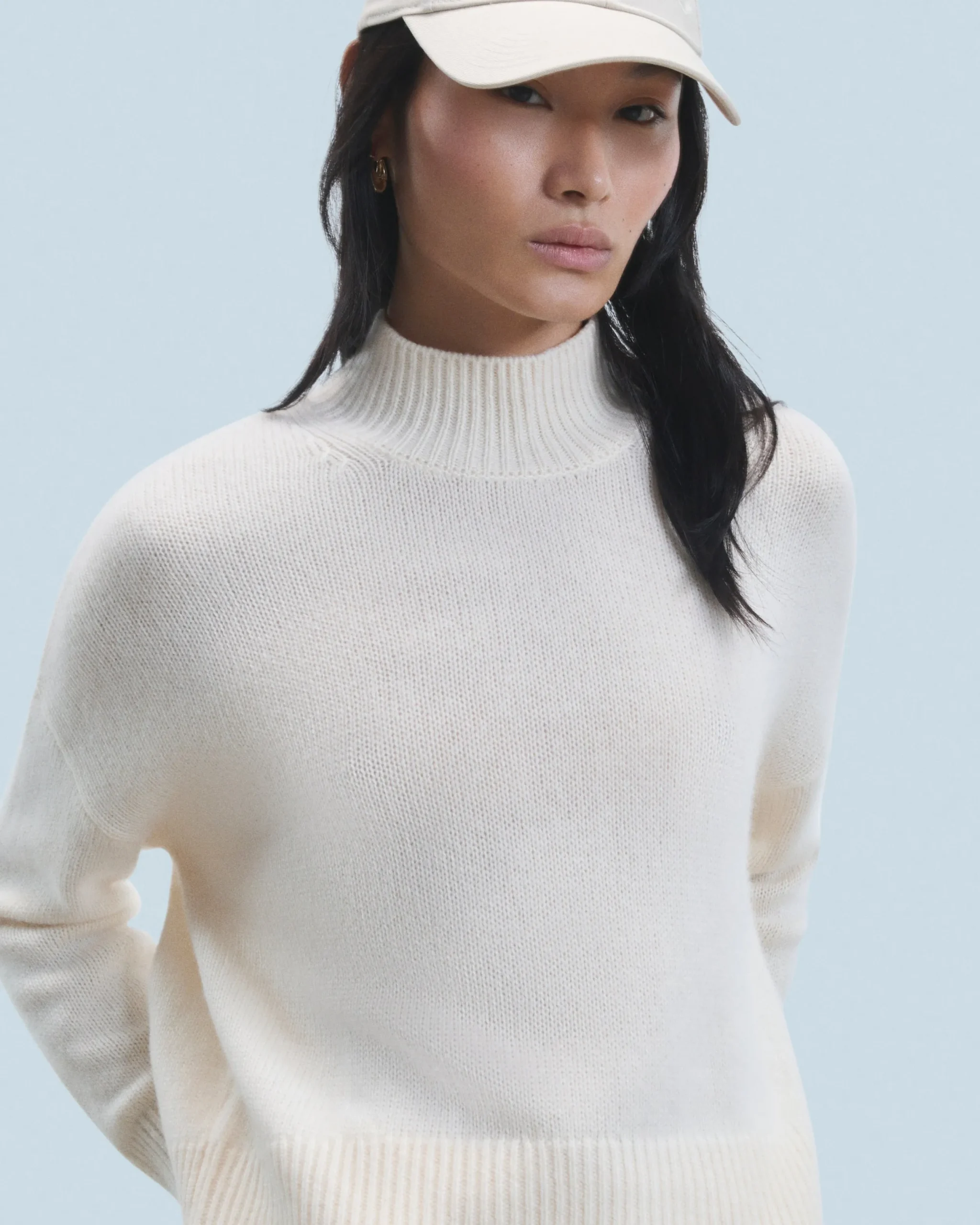 FROM FUTURE Pull Col Montant Oversize Ecru Best Sale