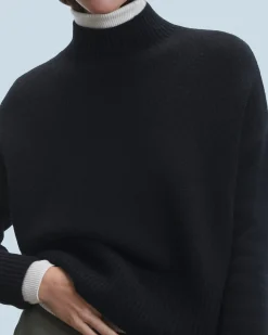 FROM FUTURE Pull Col Montant Oversize Noir Sale