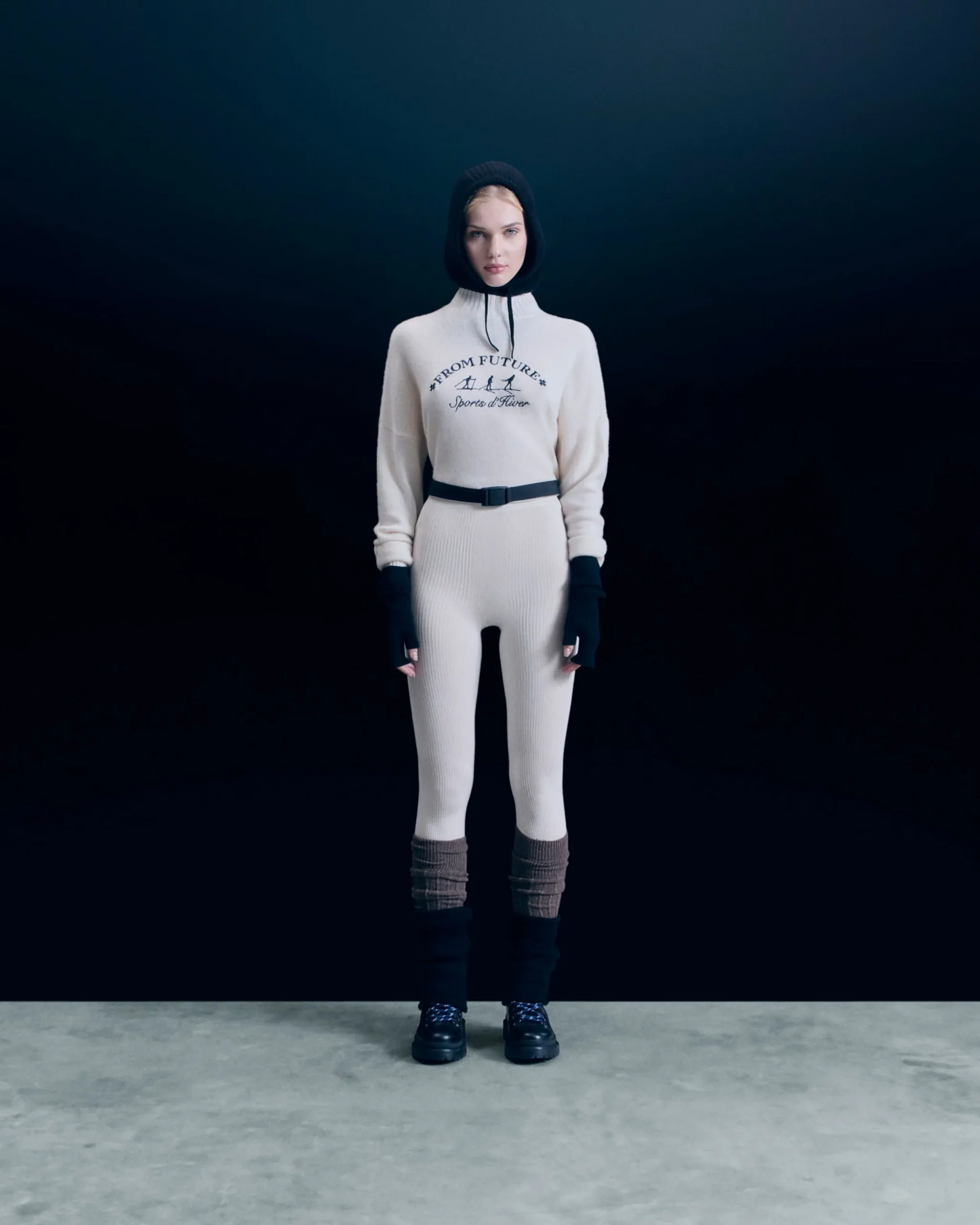 FROM FUTURE Pull Col Montant Sport D'hiver Ecru Sale