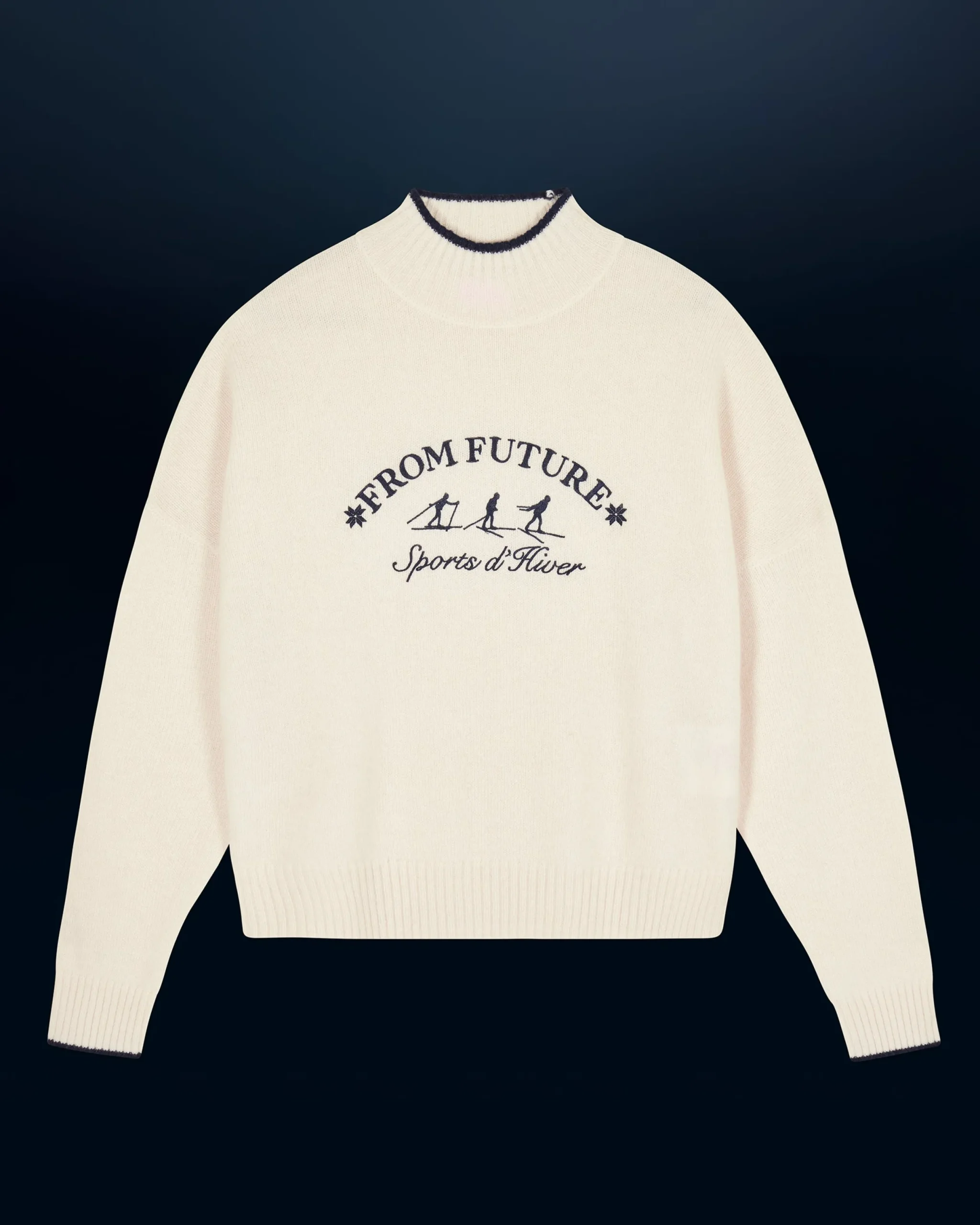 FROM FUTURE Pull Col Montant Sport D'hiver Ecru Sale