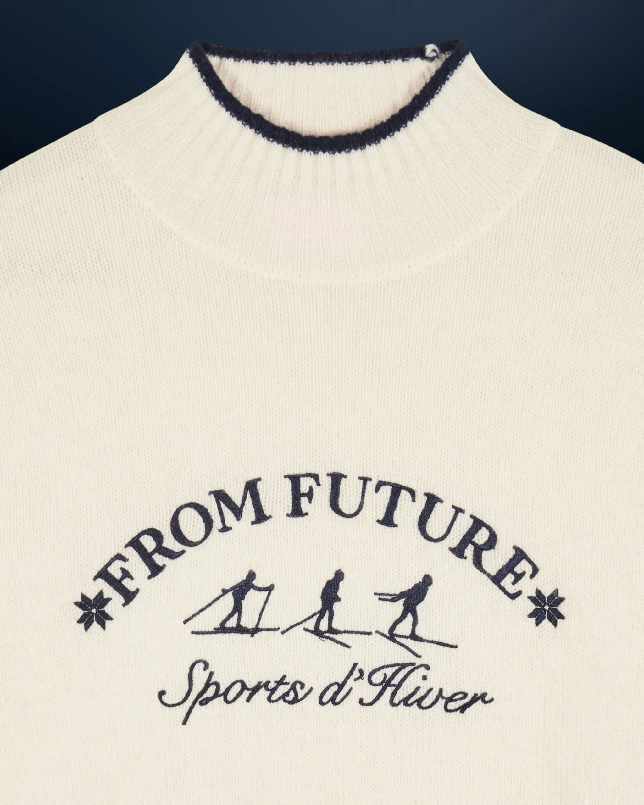 FROM FUTURE Pull Col Montant Sport D'hiver Ecru Sale