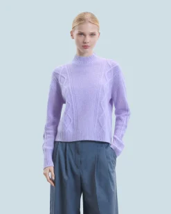 FROM FUTURE Pull Col Montant Torsades LilacMouliné Clearance