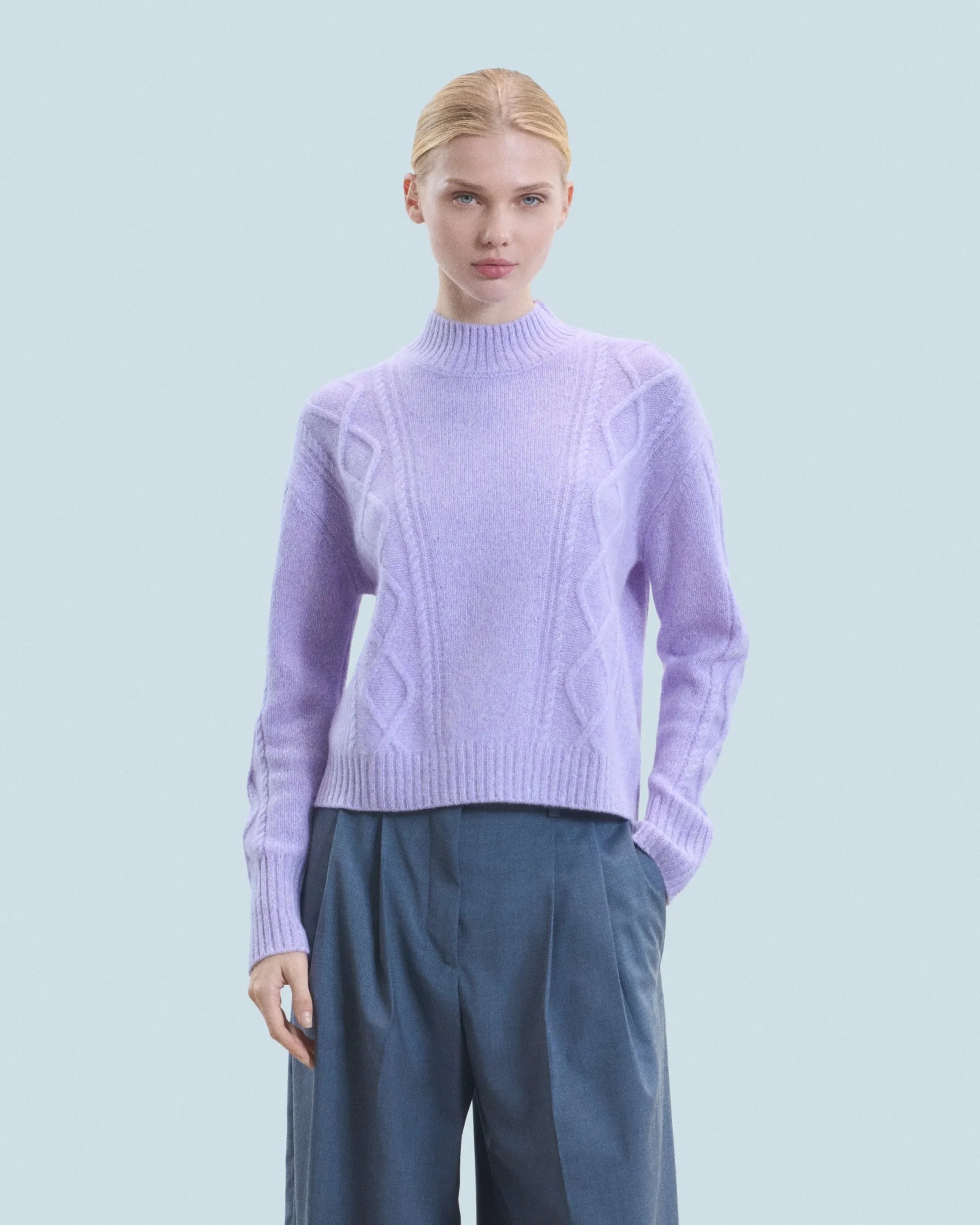 FROM FUTURE Pull Col Montant Torsades LilacMouliné Clearance