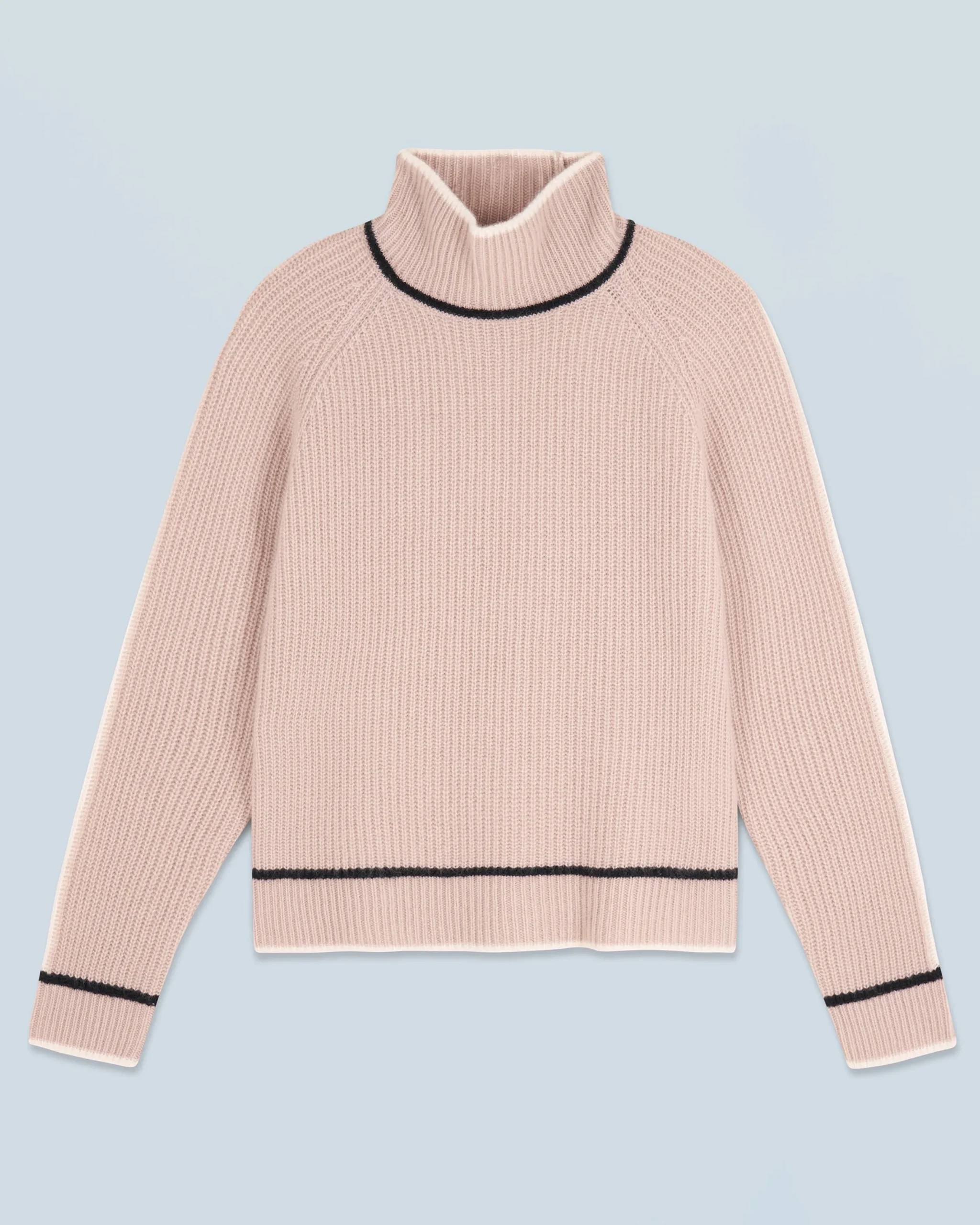 FROM FUTURE Pull Col Montant Tricolore Maille Perlée IcedSand Cheap