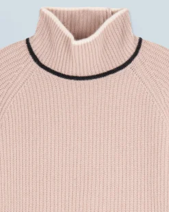 FROM FUTURE Pull Col Montant Tricolore Maille Perlée IcedSand Cheap