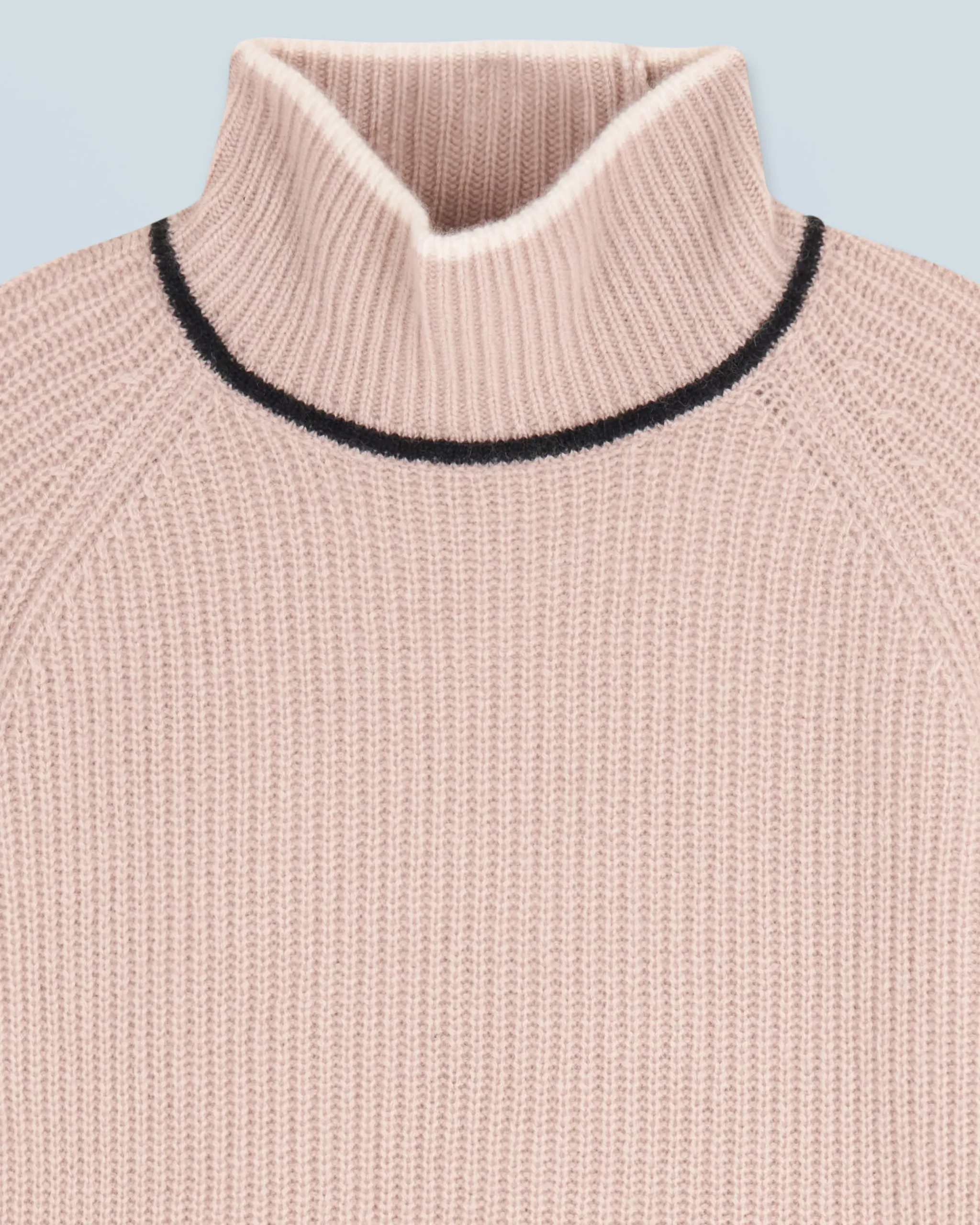FROM FUTURE Pull Col Montant Tricolore Maille Perlée IcedSand Cheap