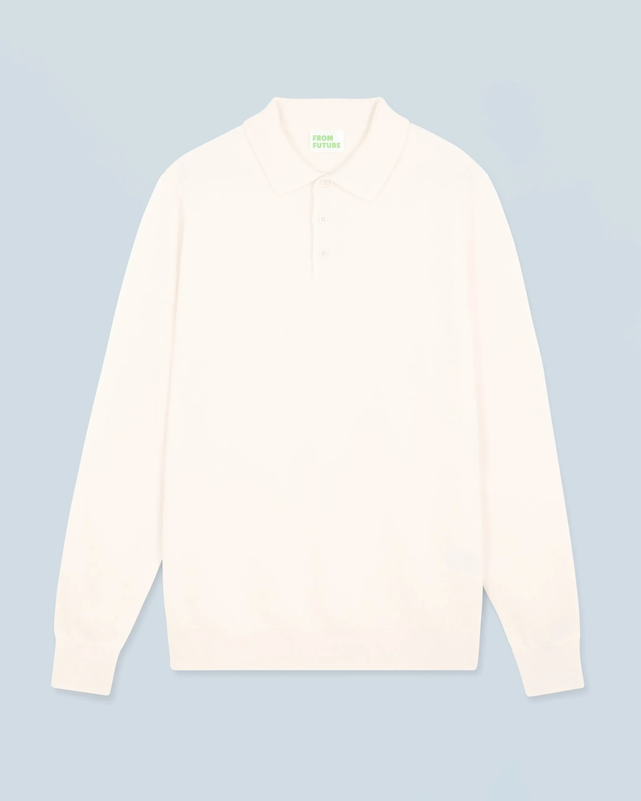 FROM FUTURE Pull Col Polo Basique Ecru Online