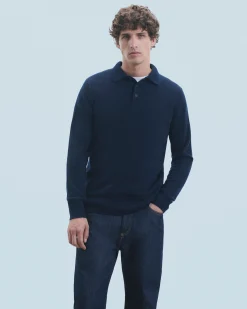 FROM FUTURE Pull Col Polo Basique Ecru Online