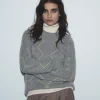 FROM FUTURE Pull Col Rond GrisChinéFoncé Online