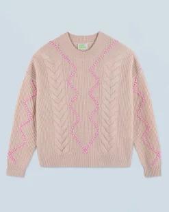 FROM FUTURE Pull Col Rond Beige Discount