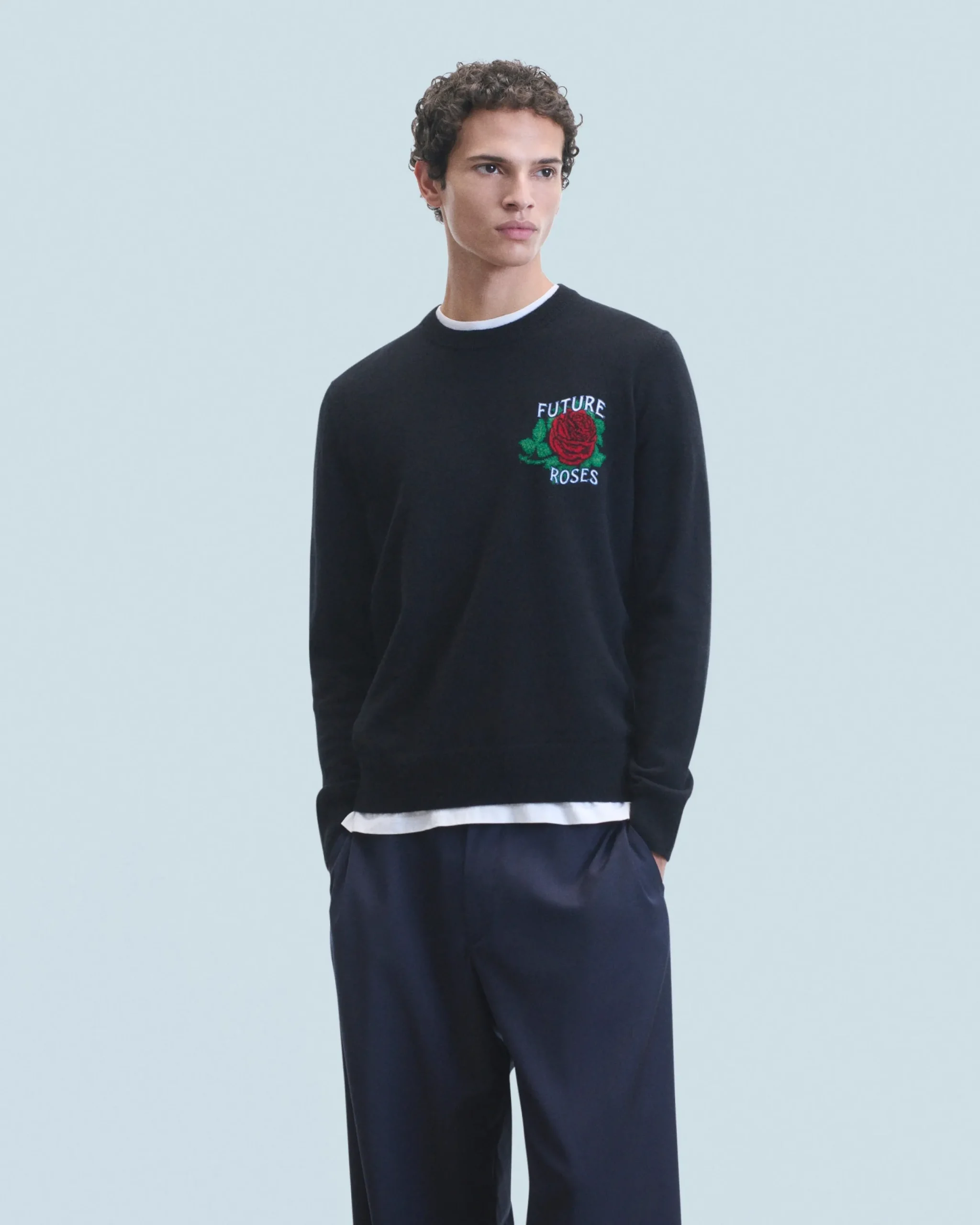 FROM FUTURE Pull Col Rond Noir Cheap