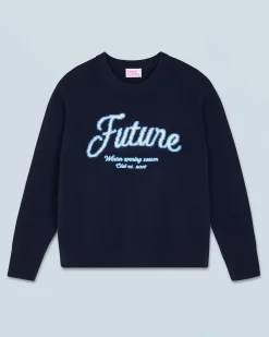 FROM FUTURE Pull Col Rond Navy Online
