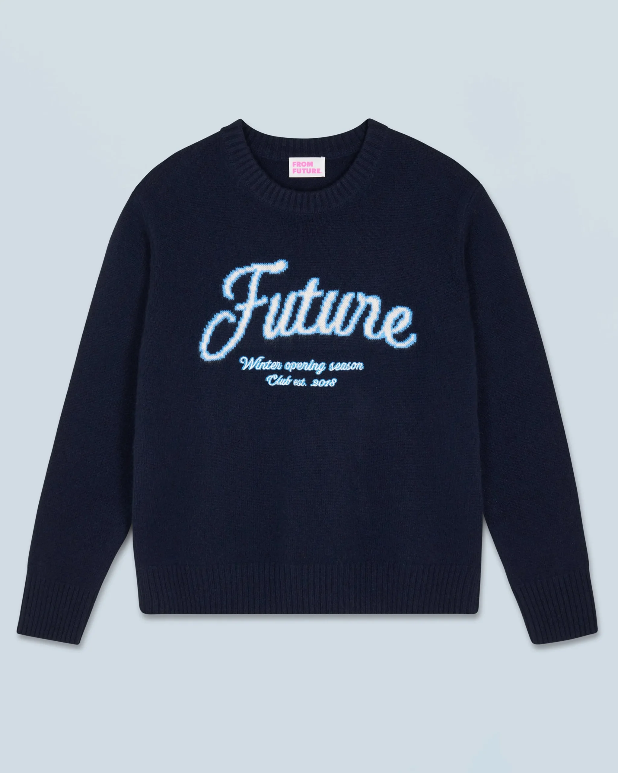 FROM FUTURE Pull Col Rond Navy Online