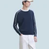 FROM FUTURE Pull Col Rond Navy Fashion