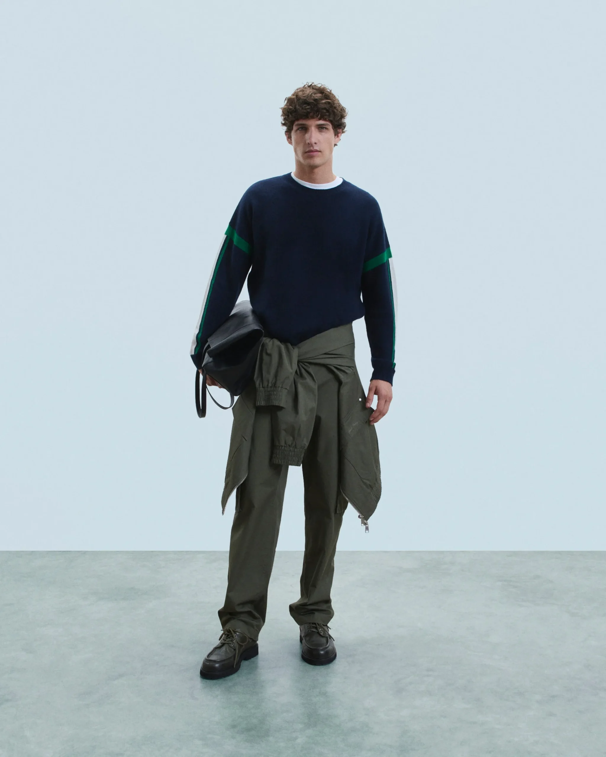 FROM FUTURE Pull Col Rond Navy Fashion