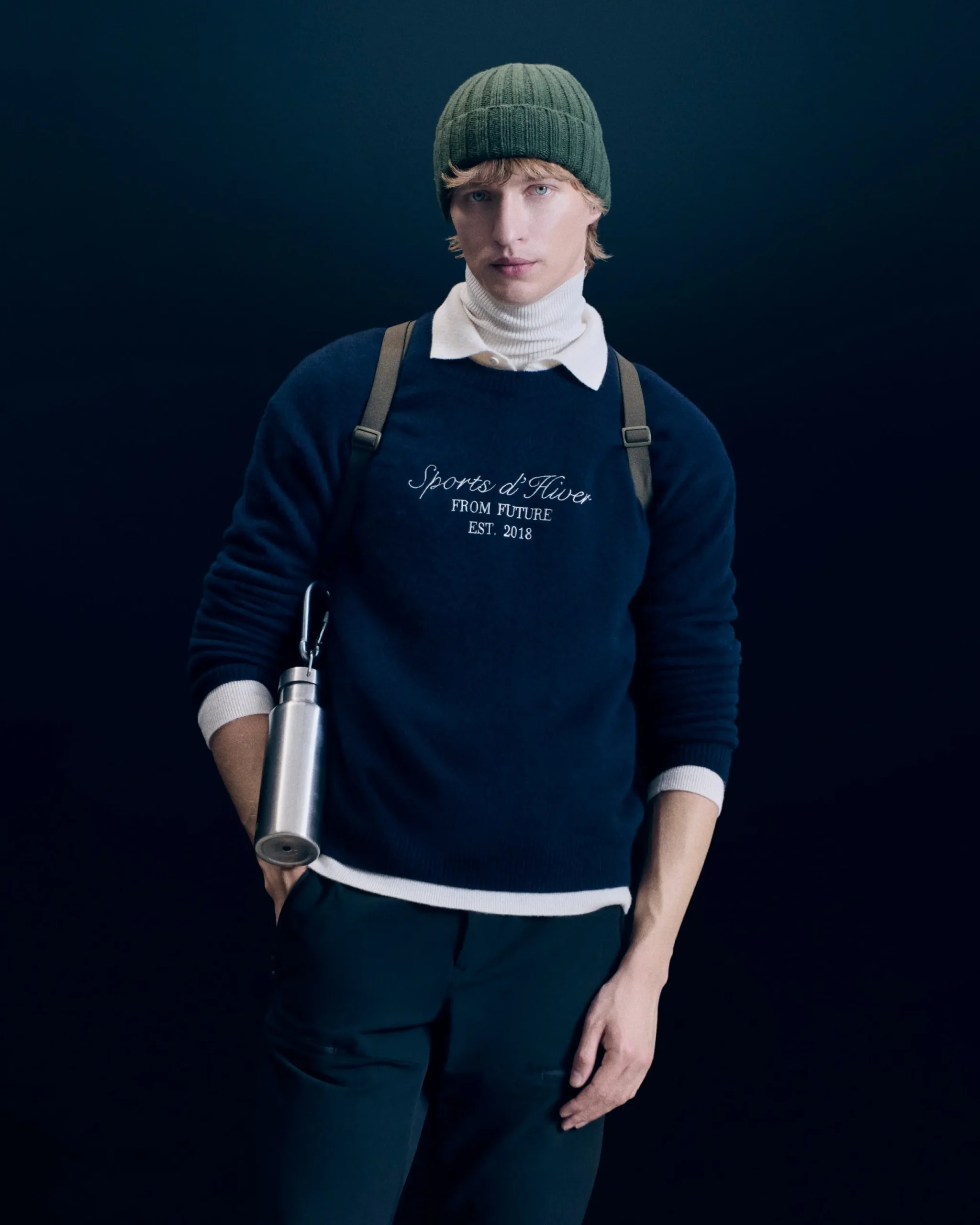 FROM FUTURE Pull Col Rond Navy Cheap