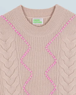FROM FUTURE Pull Col Rond Beige Discount