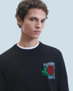 FROM FUTURE Pull Col Rond Noir Cheap