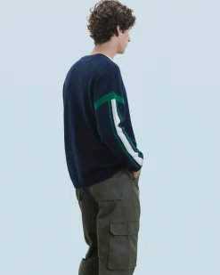 FROM FUTURE Pull Col Rond Navy Fashion