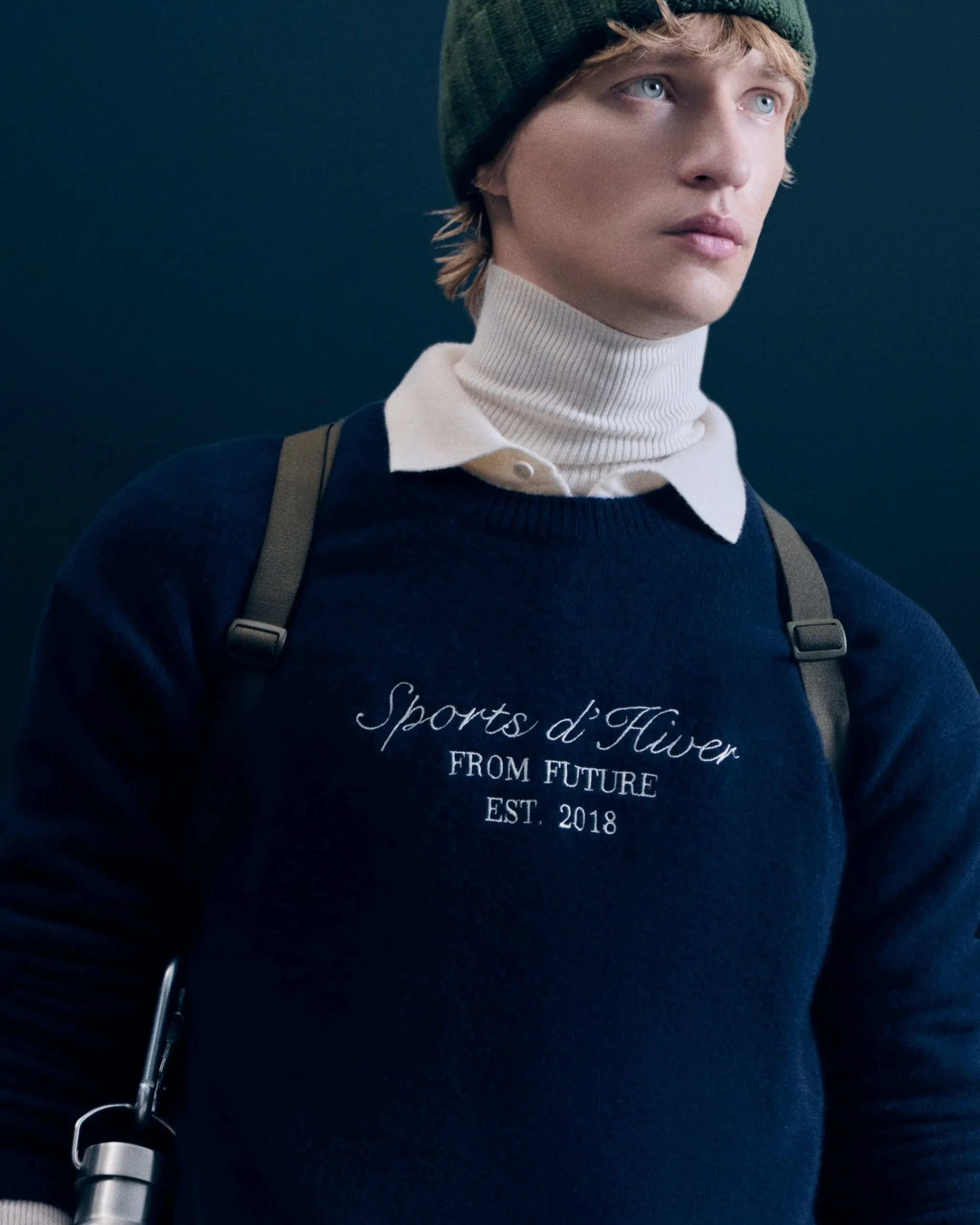 FROM FUTURE Pull Col Rond Navy Cheap