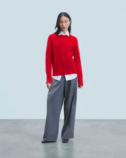 FROM FUTURE Pull Col Rond HotRed Outlet